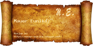 Mauer Euniké névjegykártya